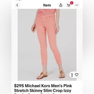 Michael Kors Pink Skinny midrise Jeans, new no tags